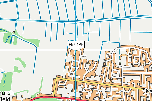 PE7 1PF map - OS VectorMap District (Ordnance Survey)