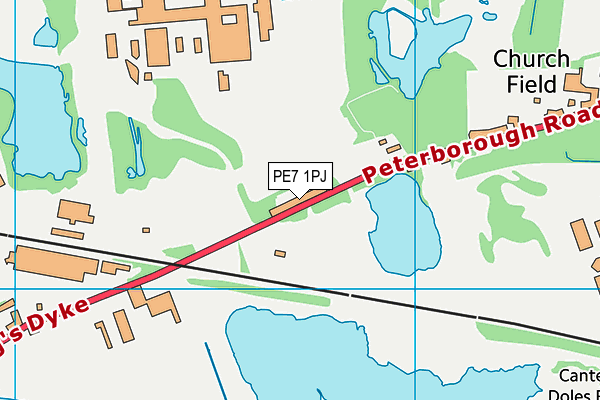 PE7 1PJ map - OS VectorMap District (Ordnance Survey)