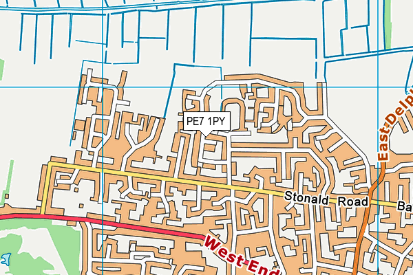 PE7 1PY map - OS VectorMap District (Ordnance Survey)