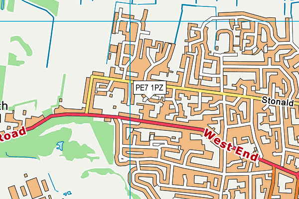 PE7 1PZ map - OS VectorMap District (Ordnance Survey)
