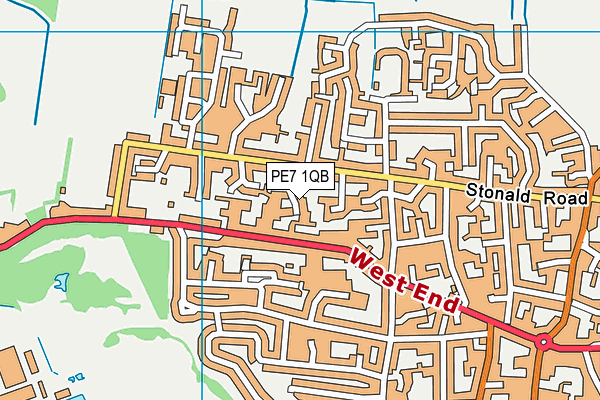PE7 1QB map - OS VectorMap District (Ordnance Survey)