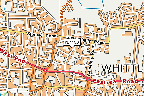PE7 1QD map - OS VectorMap District (Ordnance Survey)