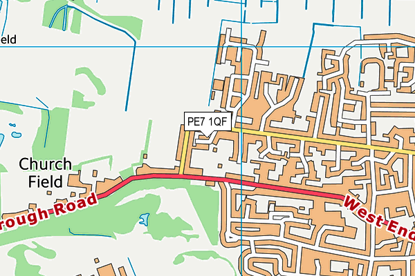 PE7 1QF map - OS VectorMap District (Ordnance Survey)
