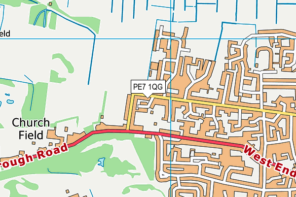PE7 1QG map - OS VectorMap District (Ordnance Survey)