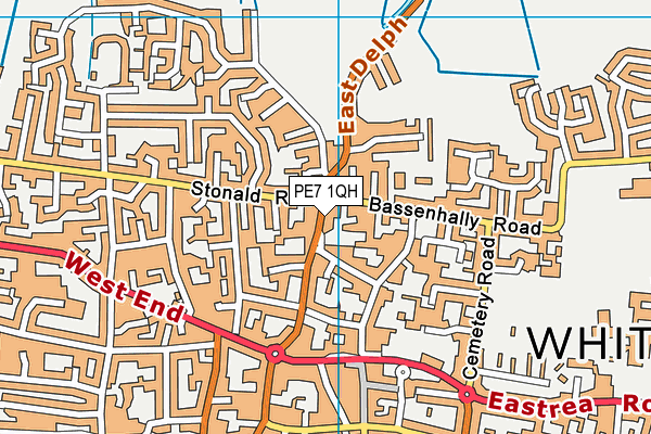 PE7 1QH map - OS VectorMap District (Ordnance Survey)
