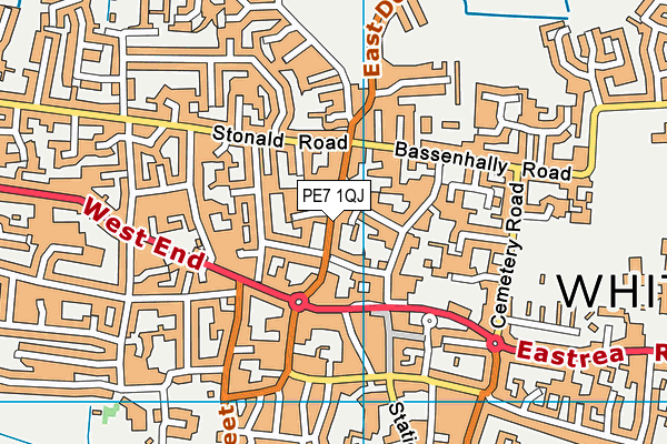 PE7 1QJ map - OS VectorMap District (Ordnance Survey)