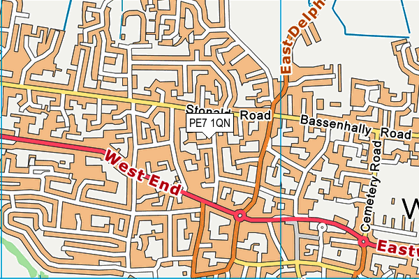 PE7 1QN map - OS VectorMap District (Ordnance Survey)