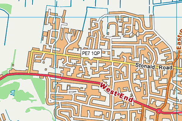 PE7 1QP map - OS VectorMap District (Ordnance Survey)