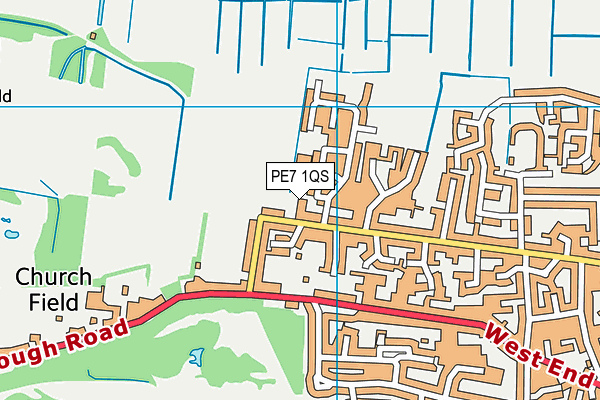 PE7 1QS map - OS VectorMap District (Ordnance Survey)