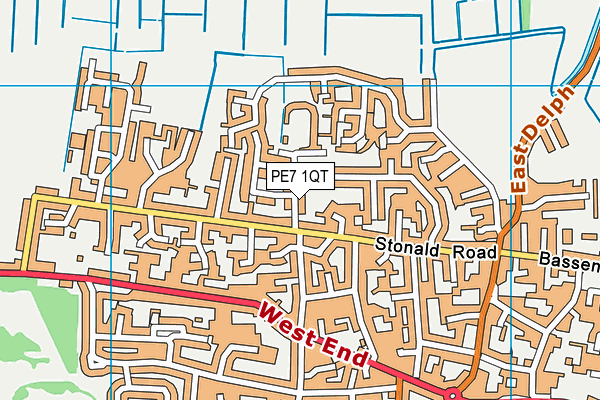 PE7 1QT map - OS VectorMap District (Ordnance Survey)