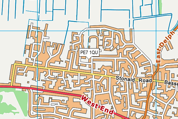 PE7 1QU map - OS VectorMap District (Ordnance Survey)