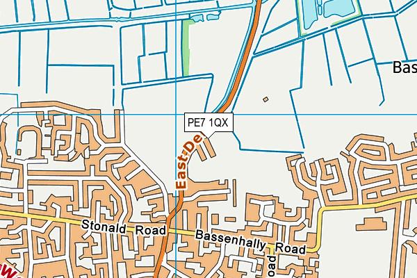 PE7 1QX map - OS VectorMap District (Ordnance Survey)