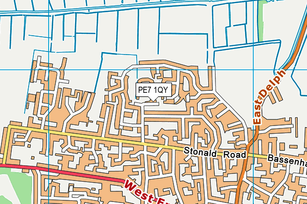 PE7 1QY map - OS VectorMap District (Ordnance Survey)