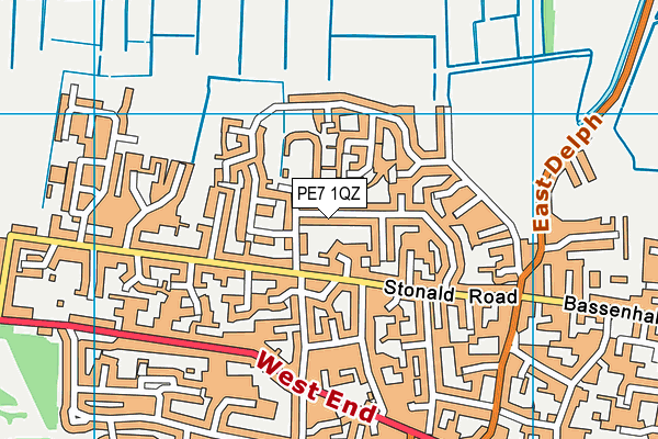 PE7 1QZ map - OS VectorMap District (Ordnance Survey)