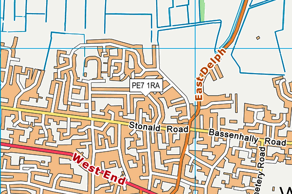 PE7 1RA map - OS VectorMap District (Ordnance Survey)