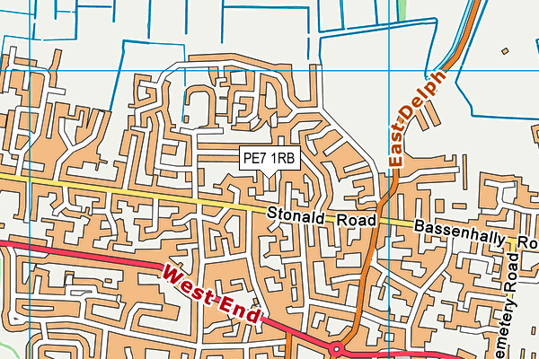 PE7 1RB map - OS VectorMap District (Ordnance Survey)