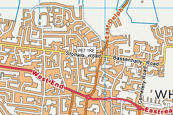 PE7 1RE map - OS VectorMap District (Ordnance Survey)