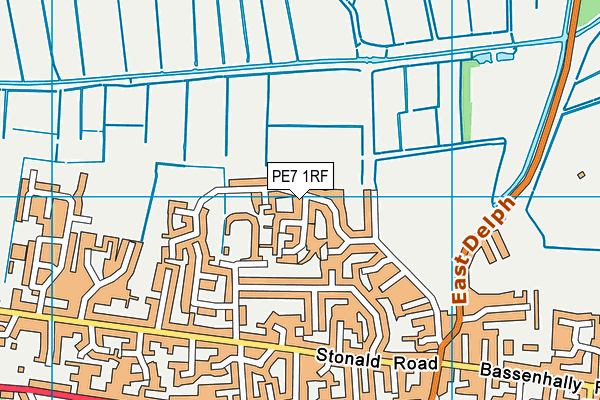 PE7 1RF map - OS VectorMap District (Ordnance Survey)