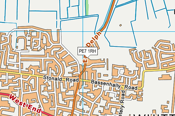 PE7 1RH map - OS VectorMap District (Ordnance Survey)