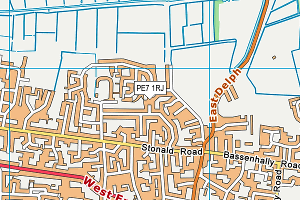 PE7 1RJ map - OS VectorMap District (Ordnance Survey)