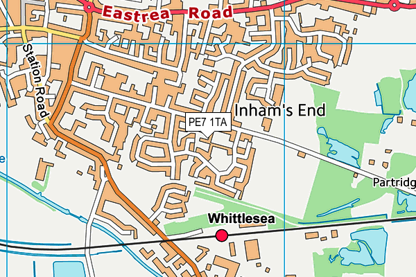 PE7 1TA map - OS VectorMap District (Ordnance Survey)