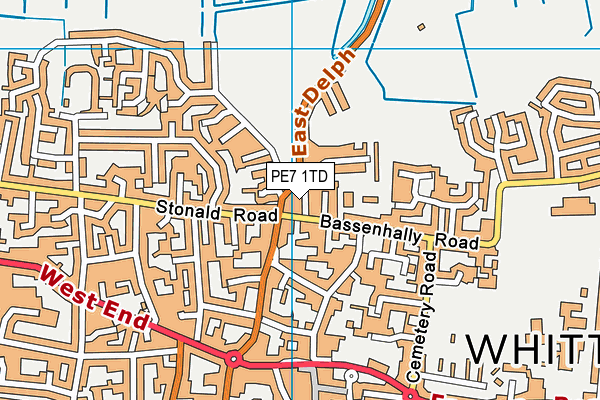 PE7 1TD map - OS VectorMap District (Ordnance Survey)