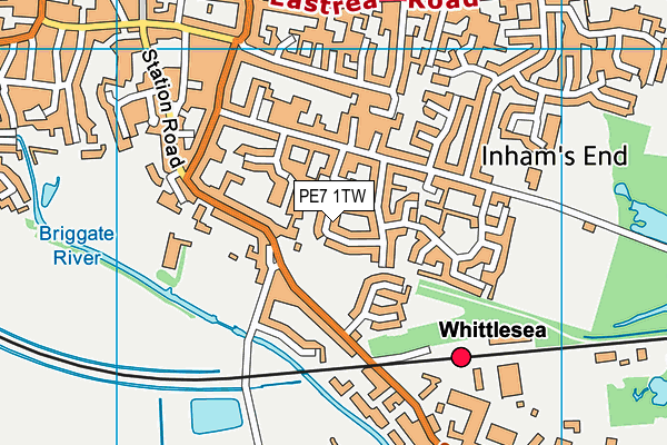 PE7 1TW map - OS VectorMap District (Ordnance Survey)