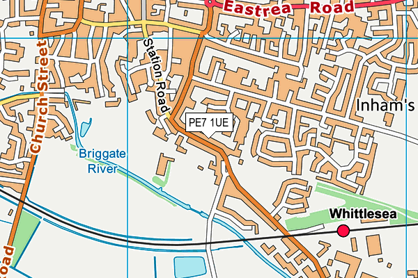 PE7 1UE map - OS VectorMap District (Ordnance Survey)