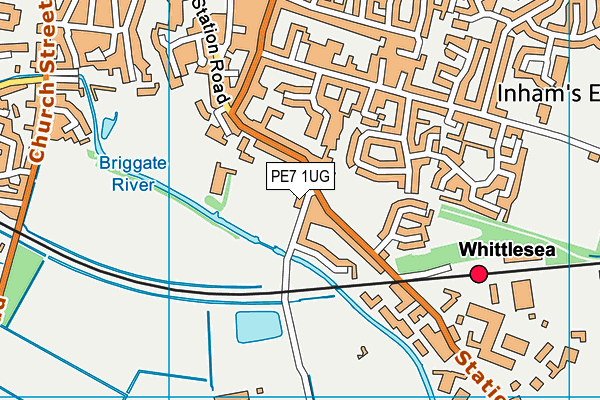 PE7 1UG map - OS VectorMap District (Ordnance Survey)