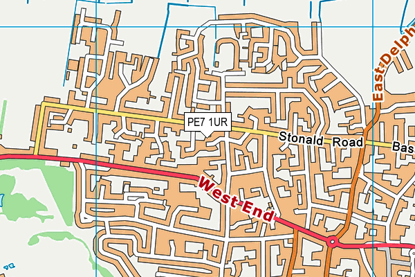 PE7 1UR map - OS VectorMap District (Ordnance Survey)