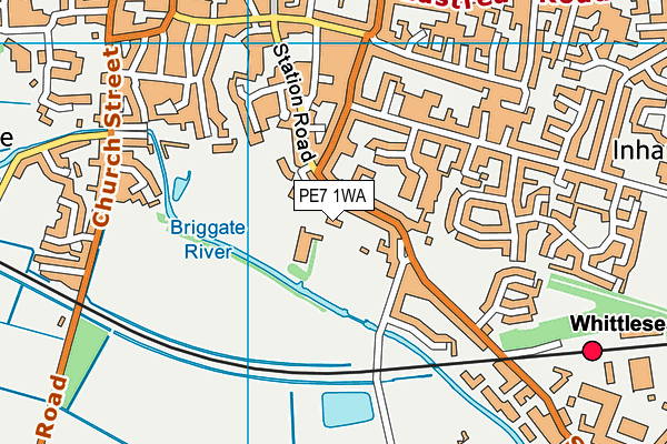 PE7 1WA map - OS VectorMap District (Ordnance Survey)