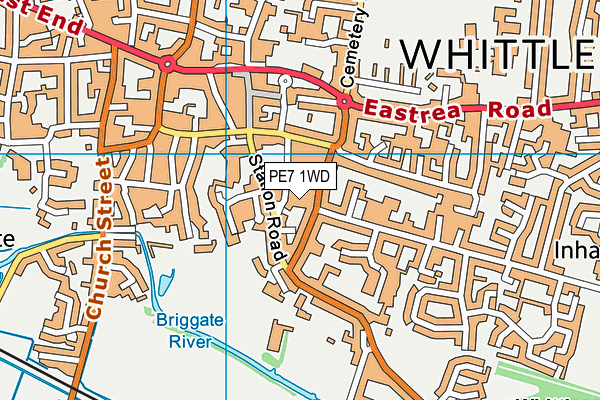PE7 1WD map - OS VectorMap District (Ordnance Survey)