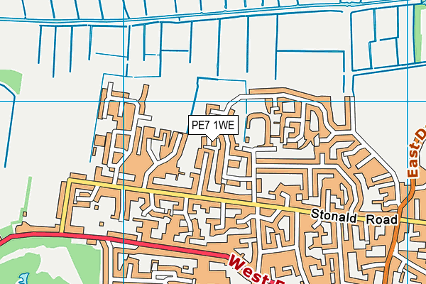 PE7 1WE map - OS VectorMap District (Ordnance Survey)