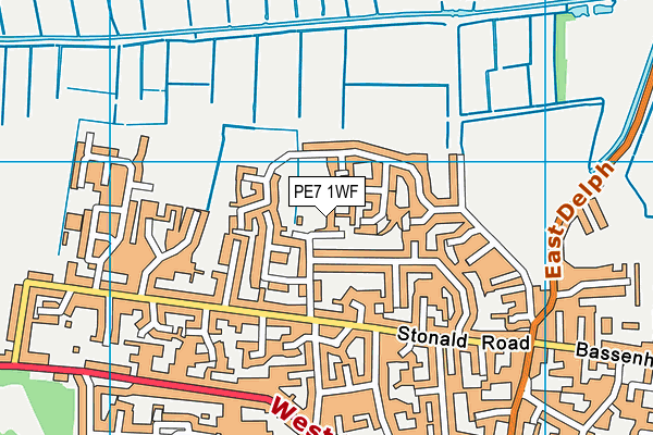 PE7 1WF map - OS VectorMap District (Ordnance Survey)