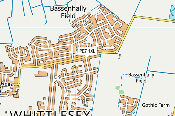 PE7 1XL map - OS VectorMap District (Ordnance Survey)