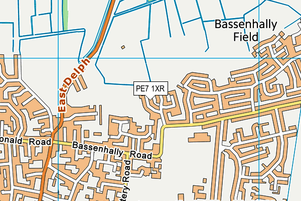 PE7 1XR map - OS VectorMap District (Ordnance Survey)