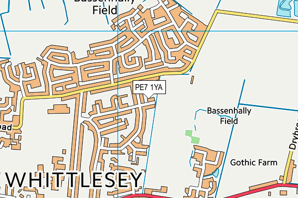 PE7 1YA map - OS VectorMap District (Ordnance Survey)