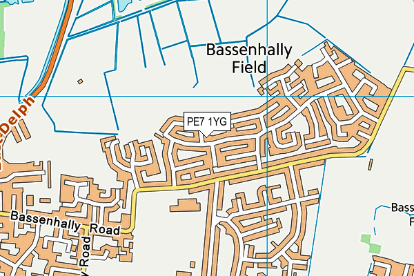 PE7 1YG map - OS VectorMap District (Ordnance Survey)