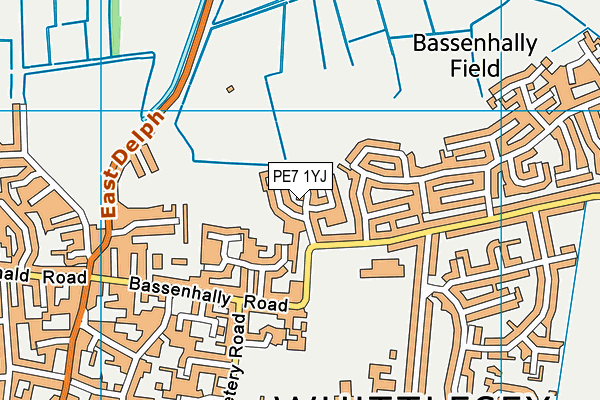 PE7 1YJ map - OS VectorMap District (Ordnance Survey)