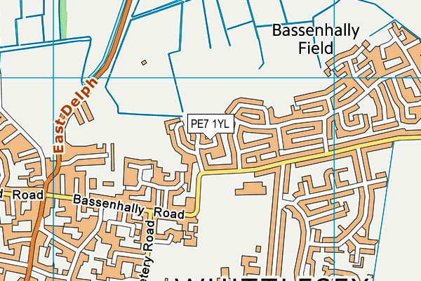 PE7 1YL map - OS VectorMap District (Ordnance Survey)