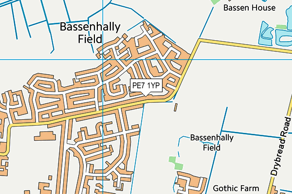PE7 1YP map - OS VectorMap District (Ordnance Survey)