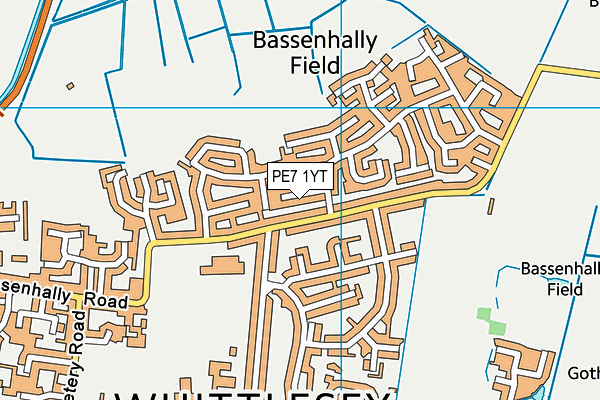 PE7 1YT map - OS VectorMap District (Ordnance Survey)