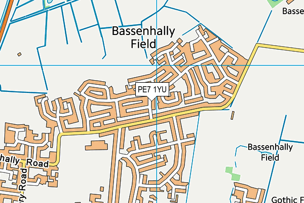 PE7 1YU map - OS VectorMap District (Ordnance Survey)