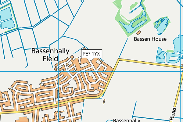 PE7 1YX map - OS VectorMap District (Ordnance Survey)