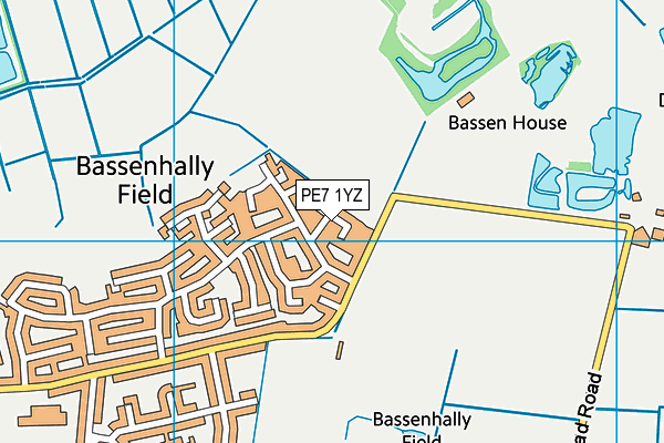 PE7 1YZ map - OS VectorMap District (Ordnance Survey)