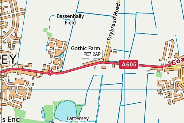 PE7 2AP map - OS VectorMap District (Ordnance Survey)