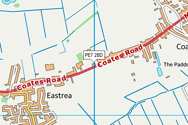 PE7 2BD map - OS VectorMap District (Ordnance Survey)