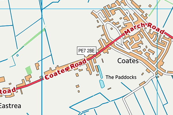 PE7 2BE map - OS VectorMap District (Ordnance Survey)