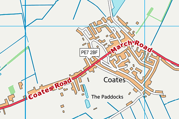 PE7 2BF map - OS VectorMap District (Ordnance Survey)