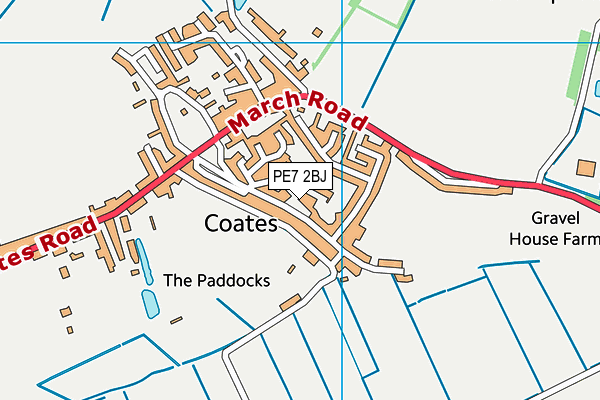 PE7 2BJ map - OS VectorMap District (Ordnance Survey)